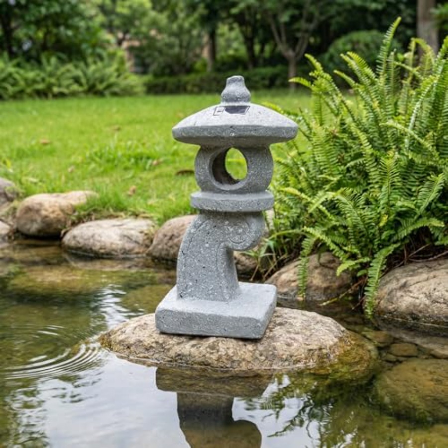Outdoor Lighting Japan - 14'' Yüksek Asya Güneş Enerjili Zen