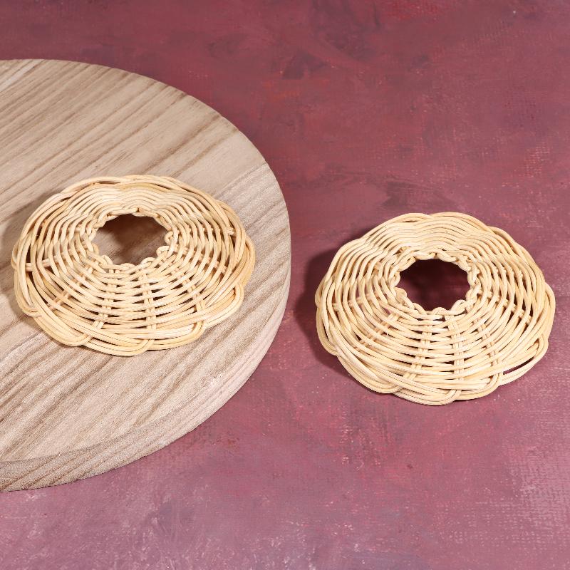 Outdoor Lighting Chandelier - 2 adet el dokuması Rattan abajur