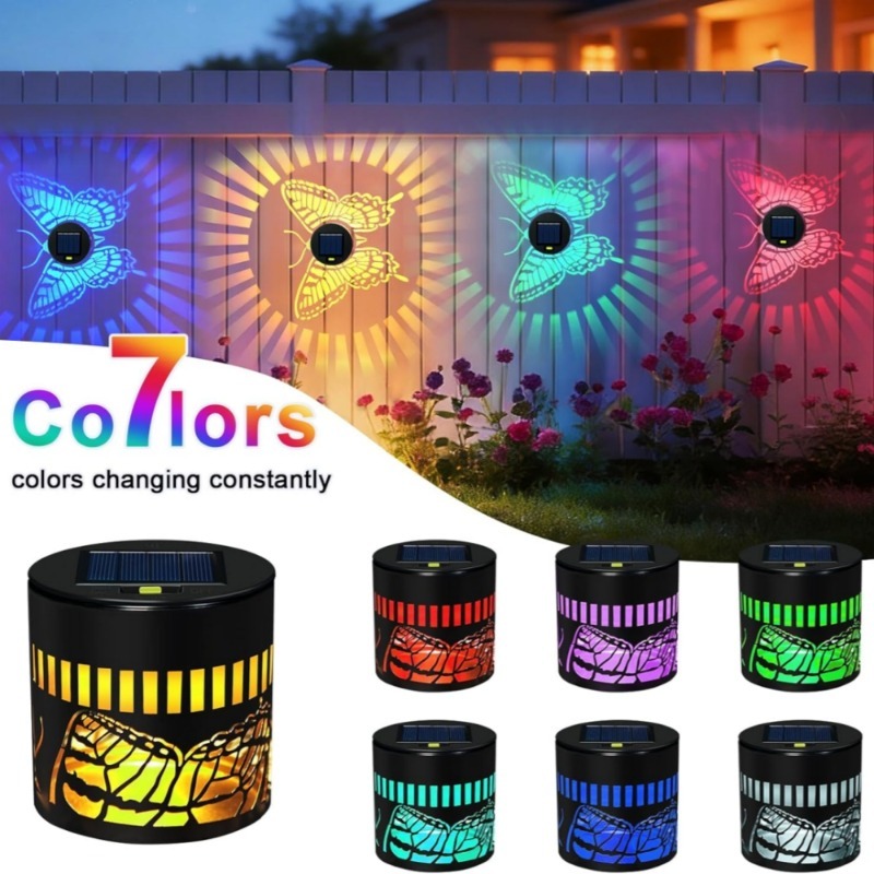 Outdoor Lighting For Fence - Dekoratif Güneş Enerjili Kelebek Işıkları Bahçe