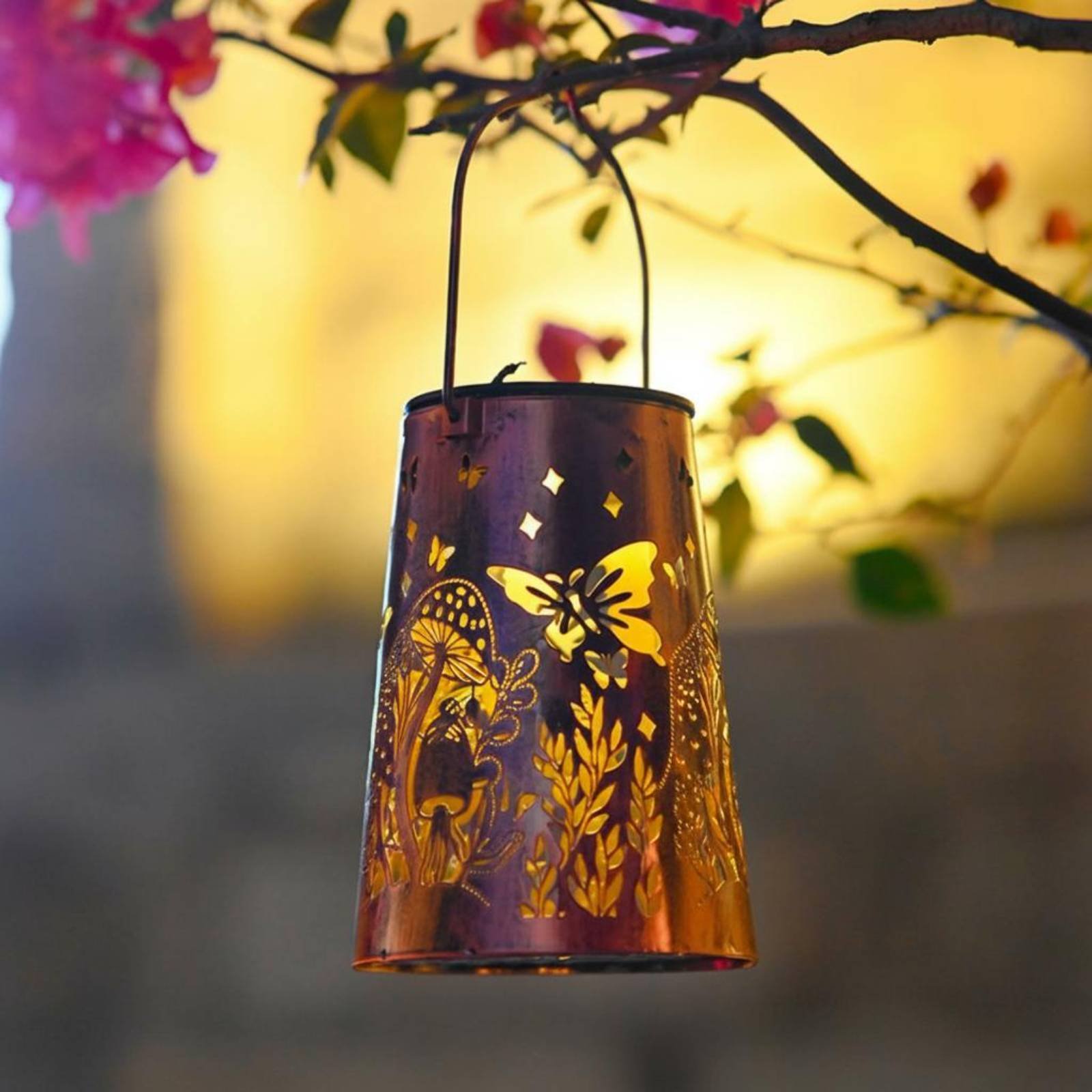 Hanging Outdoor Lighting - Çiçek Bahçesi Fener Desenli Bahçe Aydınlatıcısı