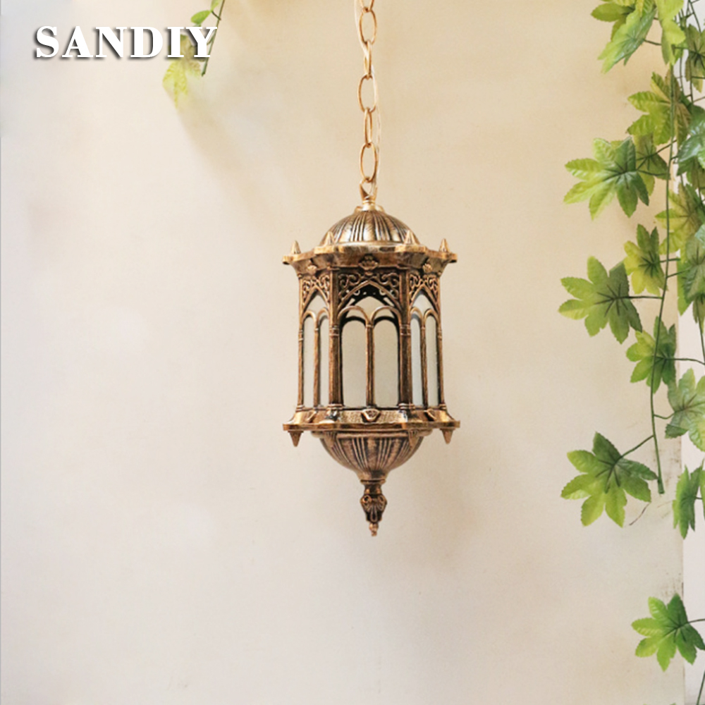 Outdoor Lighting Chandelier - SANDIY Açık Sarkıt Retro Asın Işık