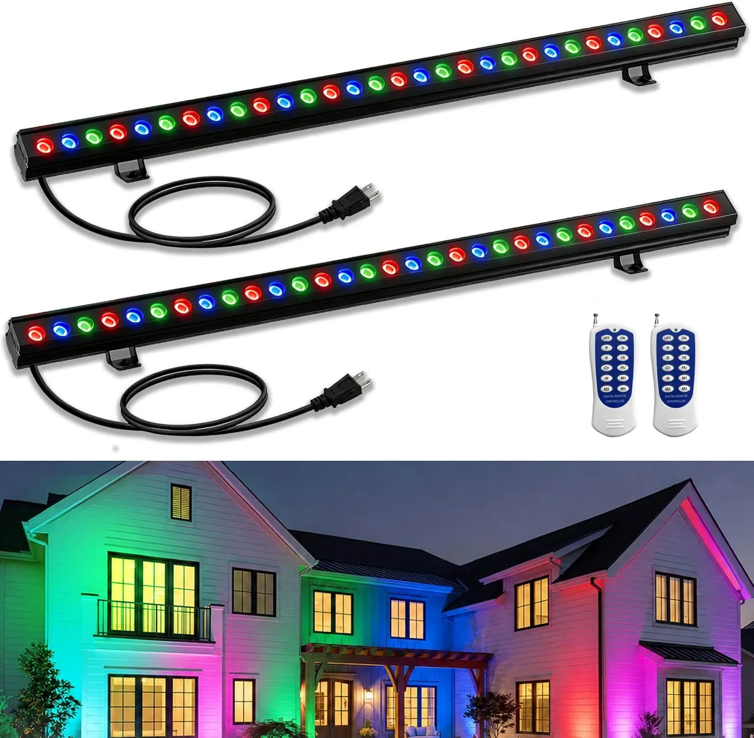 Color Changing Outdoor - 2'li Paket RGB Duvar Yıkama Lambaları