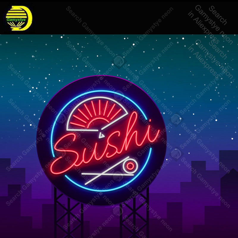 Outdoor Lighting Expressions - Neon tarzında Suşi logosu için Neon