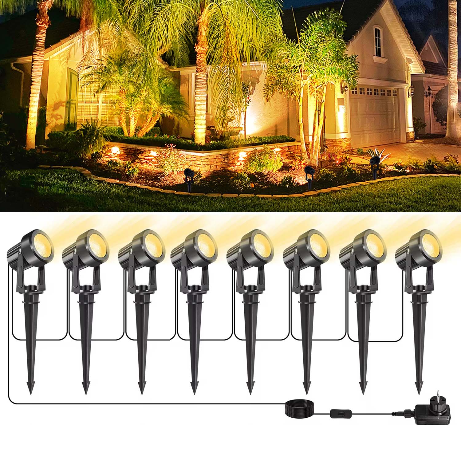 Outdoor Lighting Uk - 4/6/8LEDS 3000K Açık Spot Peyzaj IP65
