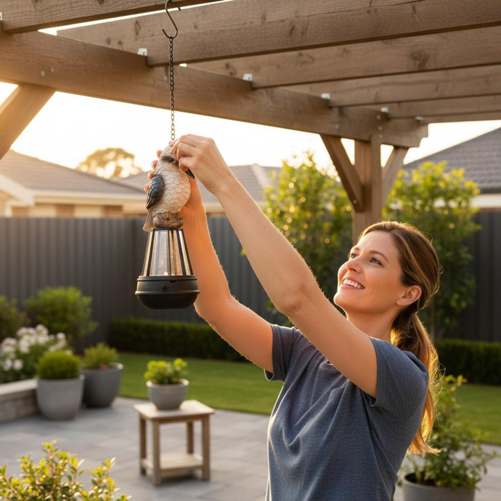 Outdoor Lighting Modern - Güneş Enerjili Kuş Figürlü Asma Lamba