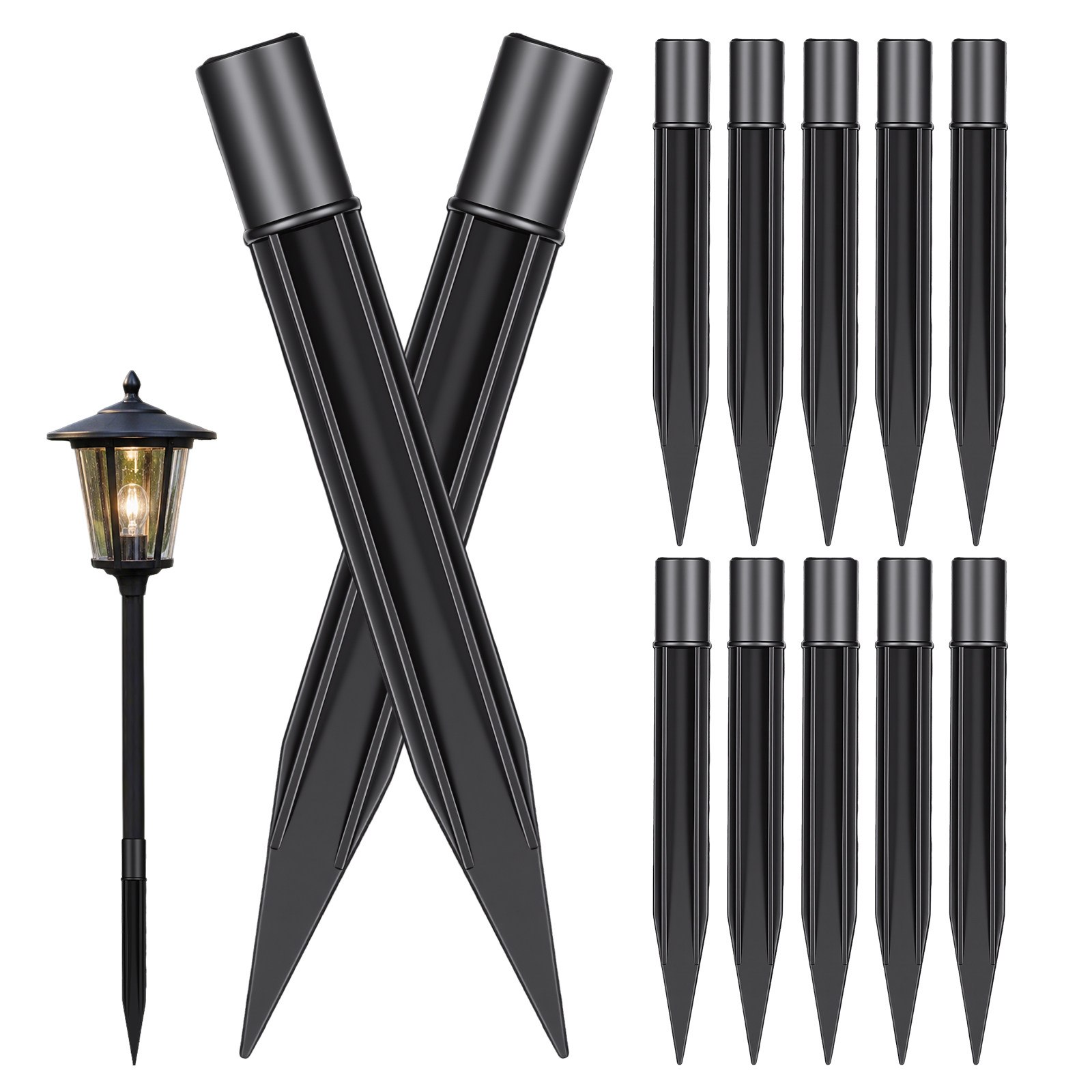 Outdoor Lighting Ground - 8 adet plastik zemin kazıkları çim